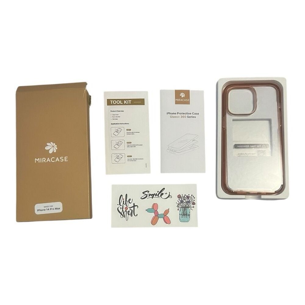 Miracase IPhone 14 Pro Max Clear Pinkish/Red